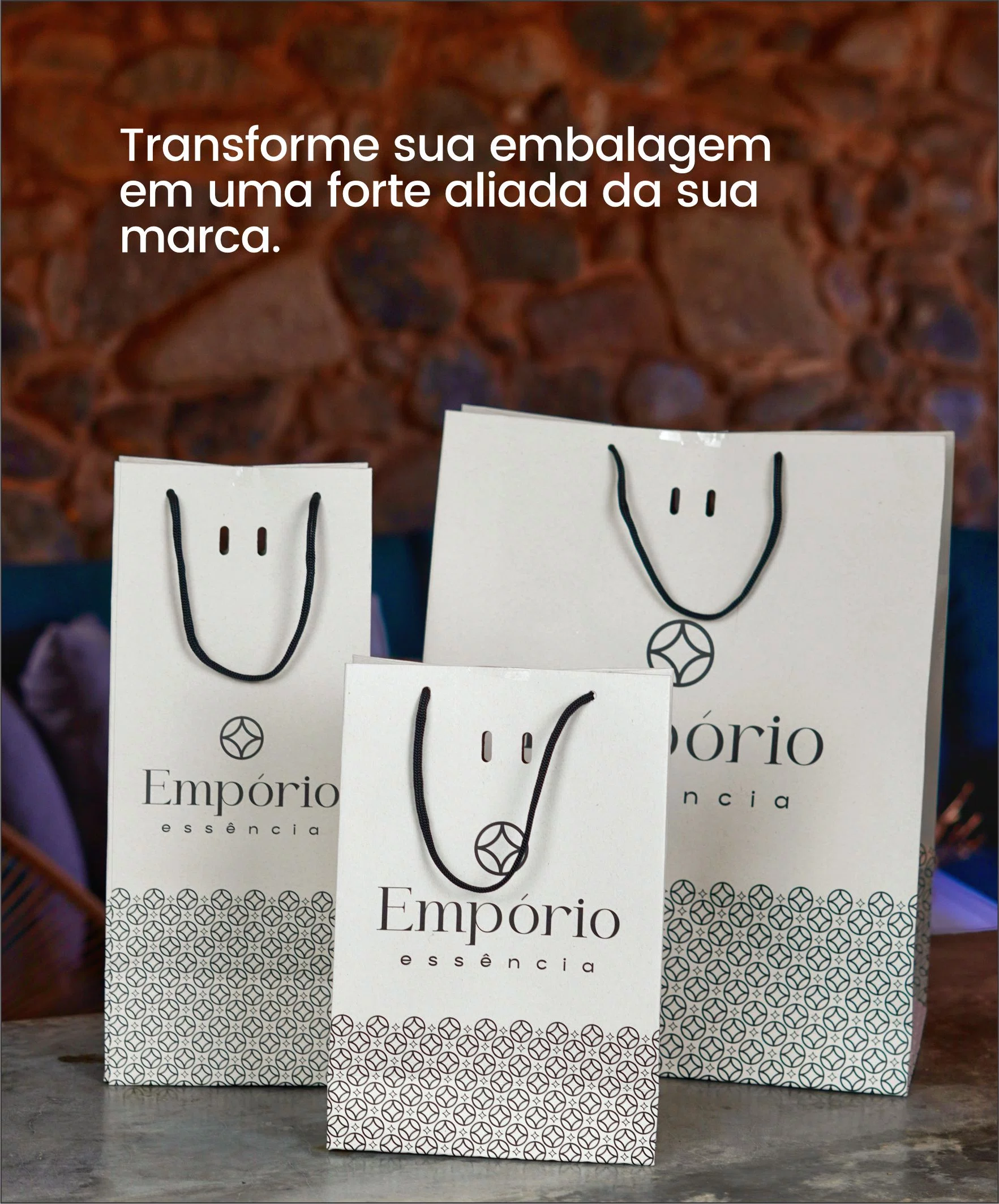 Sacolas Papel OffSet com Alça Cordão